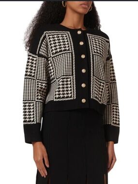 Sandro Jules Houndstooth Cardigan